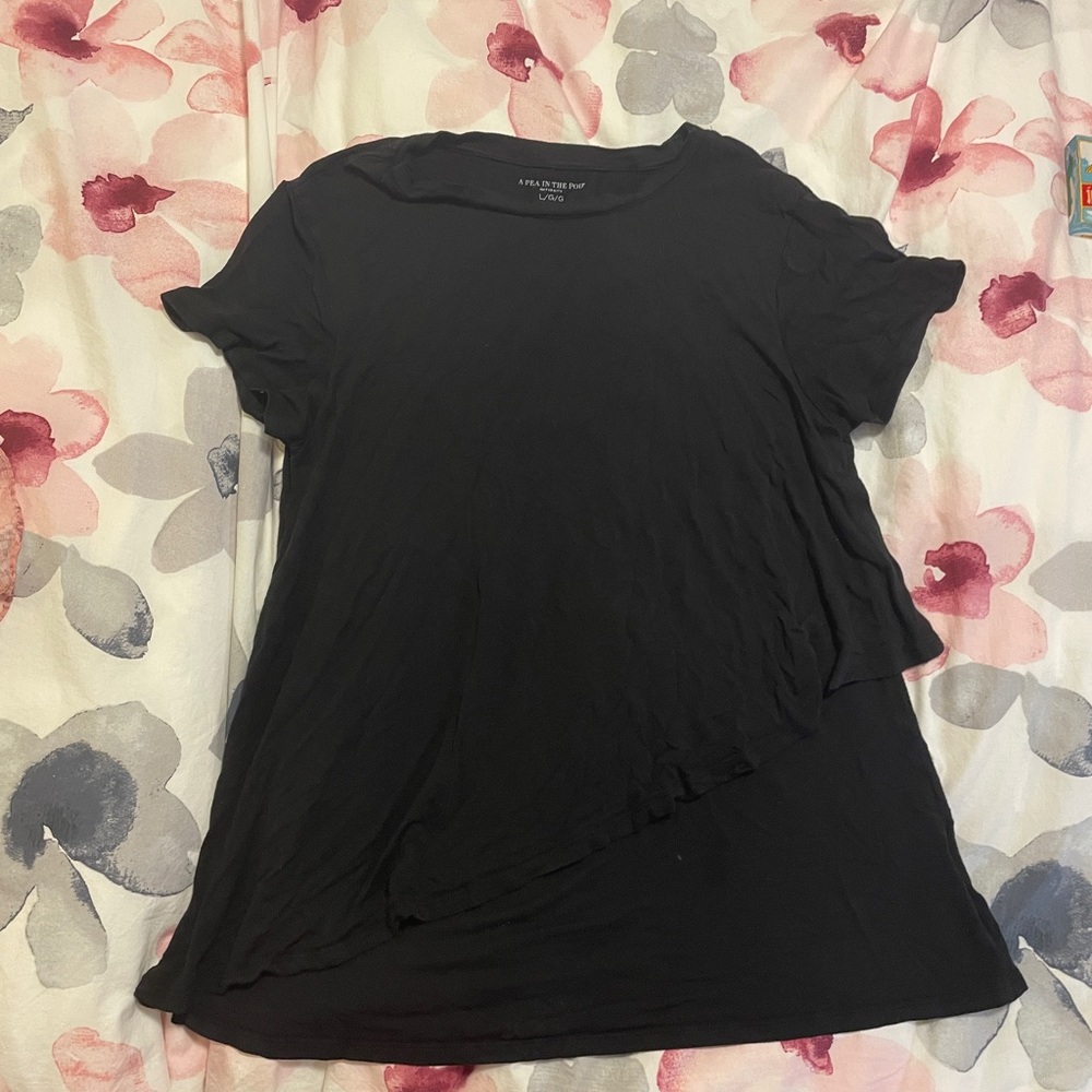 Black Nursing Short Sleeve Tunique
